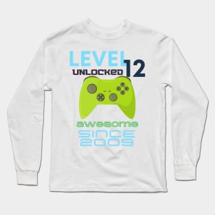 Level 12 Unlocked Awesome 2009 Video Gamer Long Sleeve T-Shirt